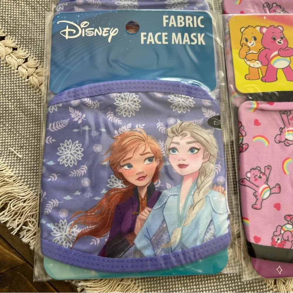 Kids Character Face Mask Care Bears Frozen Minnie Mouse (6 total) New